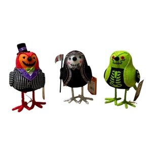 Hyde and EEK! Featherly Friends Halloween Birds Decor - Set of 3